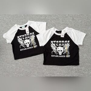 NWT - 2 Zoe+Liv Cropped T-Shirts - Perfect For "Twin Day" at School or at Camp